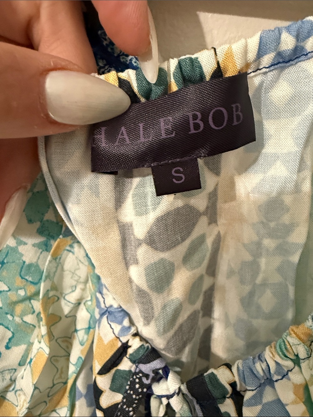 Hale Bob Blue and Teal Mosaic Off-Shoulder Tunic - Picture 8 of 11